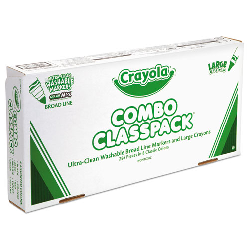 Image of Crayola® Crayon And Ultra-Clean Washable Marker Classpack, 8 Colors, 128 Each Crayons/Markers, 256/Box