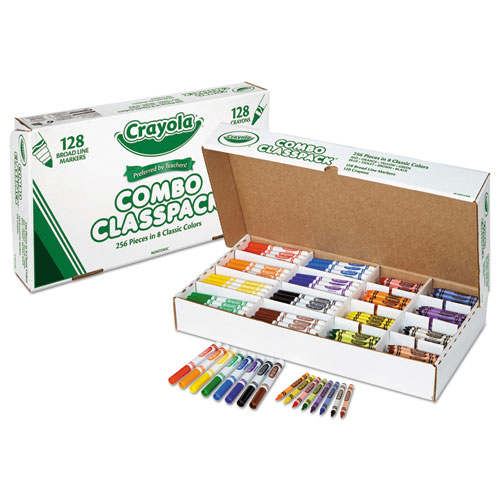 Image of Crayola® Crayons And Markers Combo Classpack, Eight Colors, 256/Set