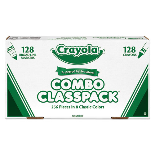 Crayola® Crayons And Markers Combo Classpack, Eight Colors, 256/Set
