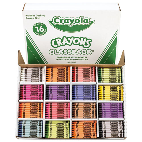 Image of Crayola® Classpack Regular Crayons, 16 Colors, 800/Box
