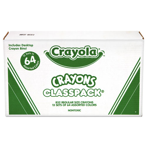 Crayola® Classpack Regular Crayons, Assorted, 13 Caddies, 832/Box