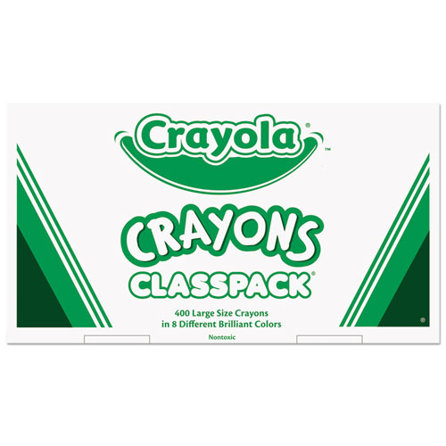 Classpack Large Size Crayons, 50 Each of 8 Colors, 400/Box