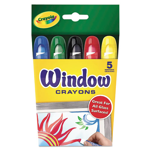 Washable Window Crayons, 5/set