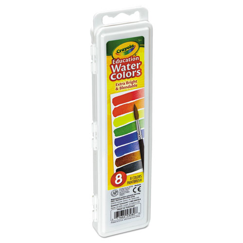 Watercolors, 8 Assorted Colors, Palette Tray