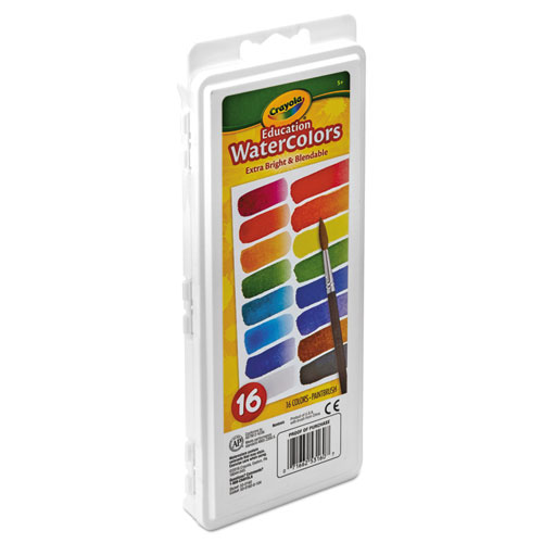 Image of Crayola® Watercolors, 16 Assorted Colors, Palette Tray