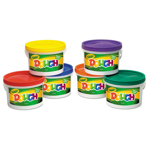 Image of Modeling Dough Bucket, 3 lbs, Assorted Colors, 6 Buckets/Set