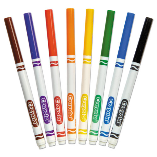 Image of Crayola® Non-Washable Marker, Fine Bullet Tip, Assorted Classic Colors, 8/Pack
