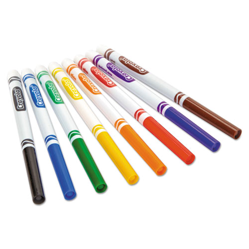 NON-WASHABLE MARKER, FINE BULLET TIP, ASSORTED COLORS, 8/PACK