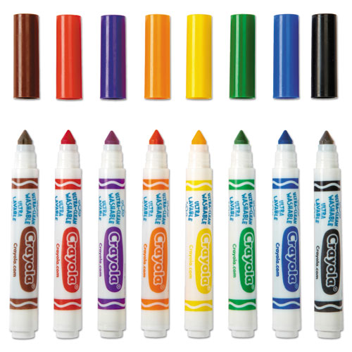 Ultra-Clean Washable Markers, Broad Bullet Tip, Assorted Colors, 8/Pack