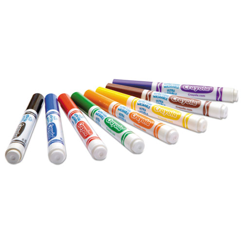 Non-Washable Markers, Fine Point, Classic Colors, 8/Set