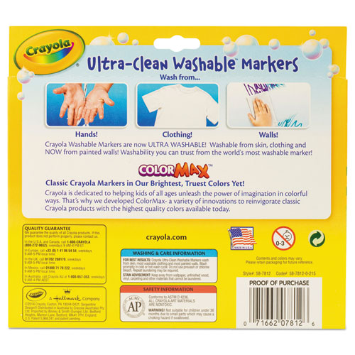 Great Value, Crayola® Ultra-Clean Washable Markers, Broad Bullet