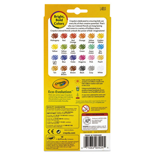 Image of Crayola® Erasable Color Pencil Set, 3.3 Mm, 2B (#1), Assorted Lead/Barrel Colors, 24/Pack