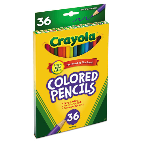 Short-Length Colored Pencil Set, 3.3 mm, 2B, Assorted Lead and Barrel Colors, 36/Pack