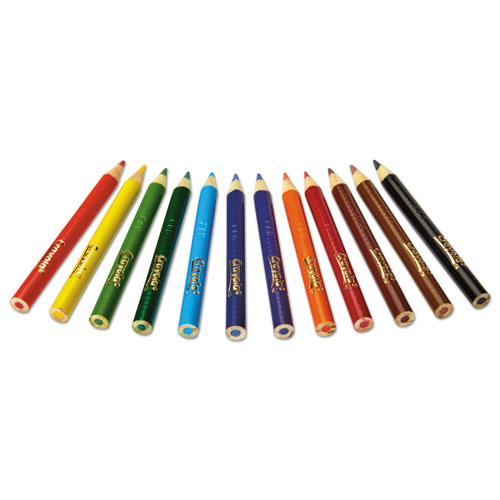 Short-Length Colored Pencil Set, 3.3 mm, 2B, Assorted Lead and Barrel Colors, Dozen