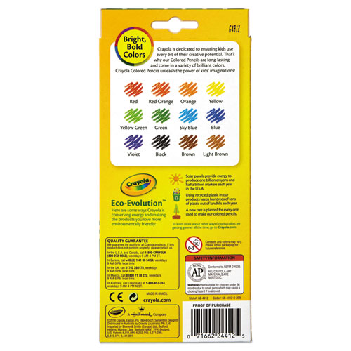 Image of Crayola® Erasable Color Pencil Set, 3.3 Mm, 2B (#1), Assorted Lead/Barrel Colors, Dozen