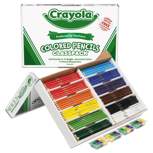 Color Pencil Classpack Set, 3.3 mm, 2B (#1), Assorted Lead/Barrel Colors, 252/Box