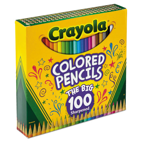 Image of Crayola® Long-Length Colored Pencil Set, 3.3 Mm, 2B (#1), Assorted Lead/Barrel Colors, 100/Pack
