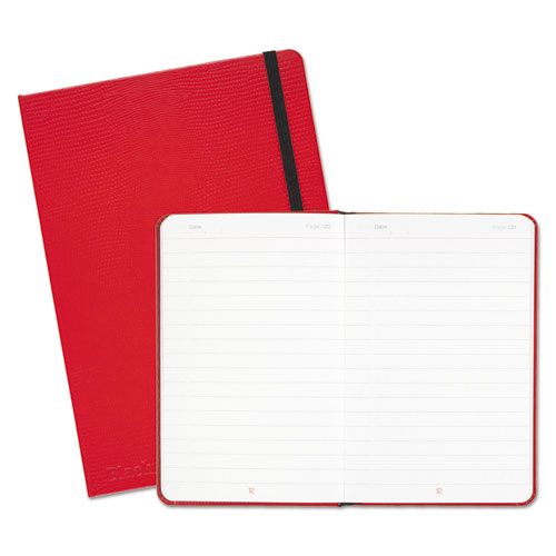 Red Casebound Hardcover Notebook, 1 Subject, Wide/Legal Rule, Red Cover, 8.25 x 5.75, 71 Sheets