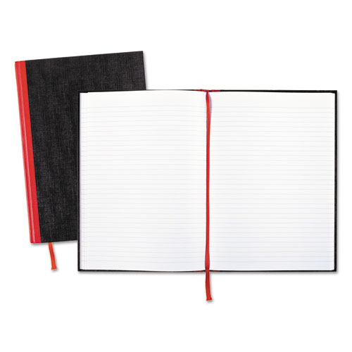 Casebound Notebooks, Wide/Legal Rule, Black Cover, 11.75 x 8.25, 96 Sheets | by Plexsupply