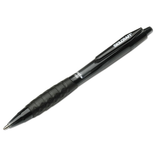 7520014457233 SKILCRAFT VISTA Ballpoint Pen, Retractable, Fine 0.7 mm, Black Ink, Smoke Barrel, Dozen