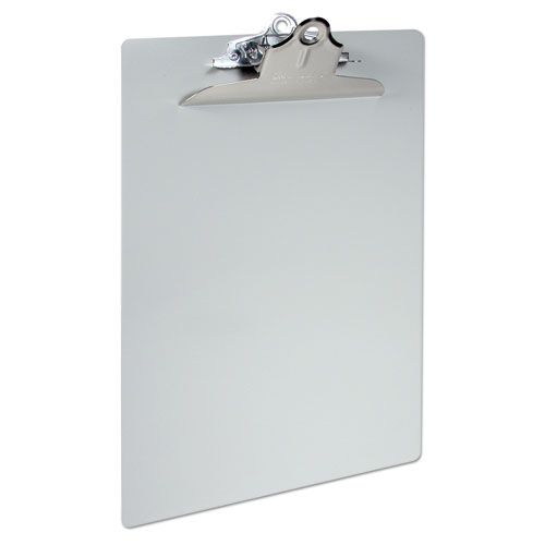 Aluminum Clipboard w/High-Capacity Clip, 1" Clip Cap, 8 1/2 x 14 Sheets, Silver
