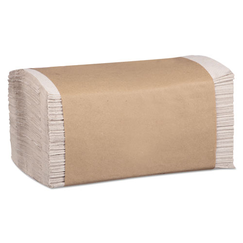 Marcal PRO™ 100% Recycled Folded Paper Towels, 1-Ply, 8.62 x 10.25, Natural, 334/Pack, 12Packs/Carton