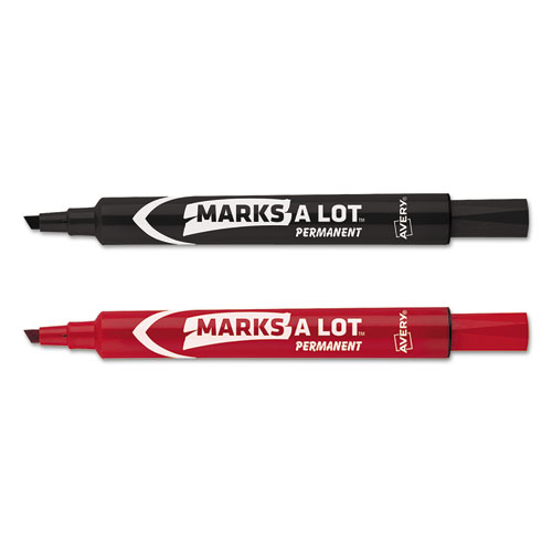 Image of MARKS A LOT Regular Desk-Style Permanent Marker Value Pack, Broad Chisel Tip, Assorted Colors, 24/Pack (98187)
