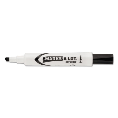 Avery® MARK A LOT Desk-Style Dry Erase Marker, Chisel Tip, Black, Dozen