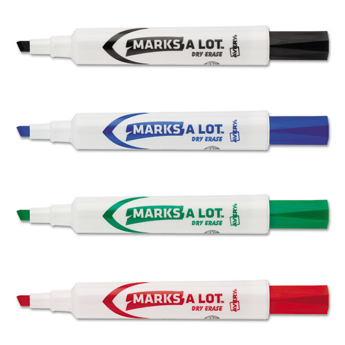 MARKS A LOT Desk-Style Dry Erase Marker Value Pack, Broad Chisel Tip, Assorted Colors, 24/Pack