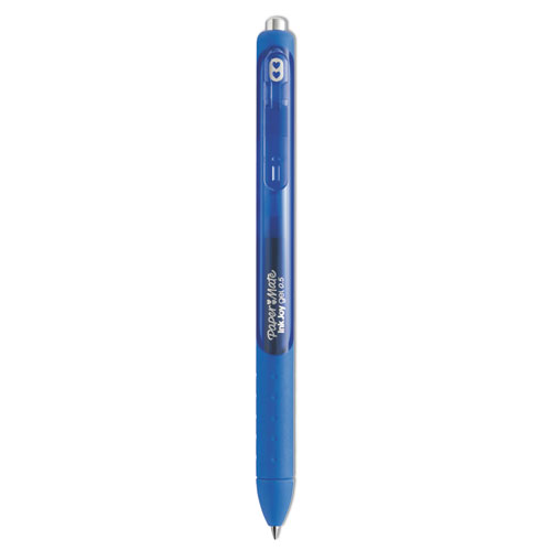 Paper Mate® InkJoy Gel Pen, Retractable, Fine 0.5 mm, Blue Ink, Blue  Barrel, Dozen