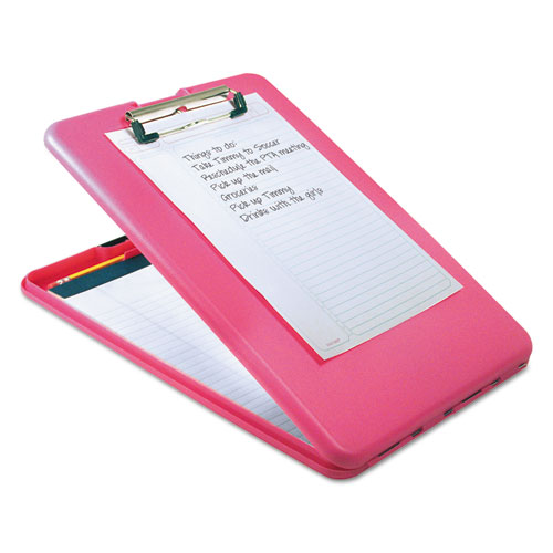 SlimMate Storage Clipboard, 1/2" Clip Capacity, Holds 8 1/2 x 11 Sheets, Pink