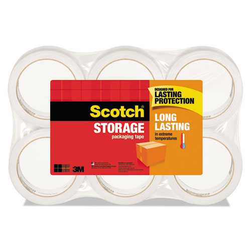 Scotch® Storage Tape with Dispenser, 3" Core, 1.88" x 38.2 yds, Clear, 4/Pack