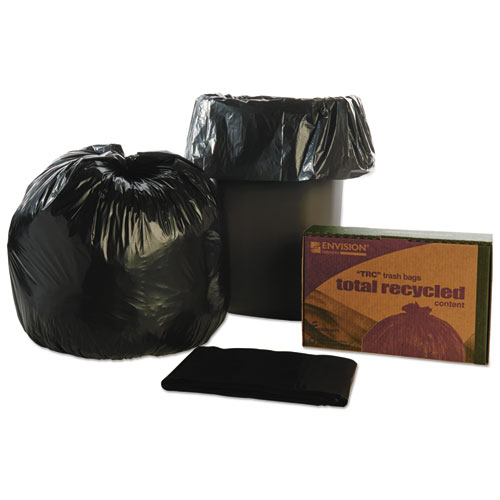 8105013862323, SKILCRAFT Recycled Content Trash Can Liners, 33 gal, 1.5 mil, 33" x 40", Black/Brown, 100/Box