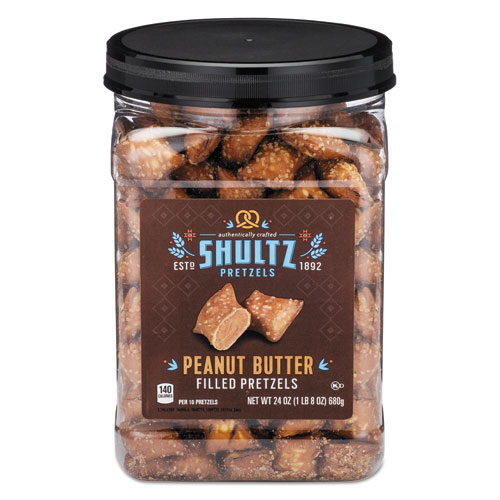 Shultz Pretzels, Peanut Butter, Tub, 24 Oz