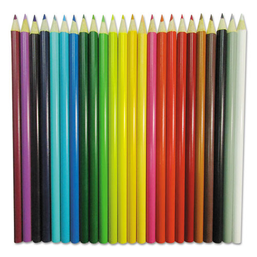 Woodcase Colored Pencils, 3 mm, Assorted Lead and Barrel Colors, 24/Pack