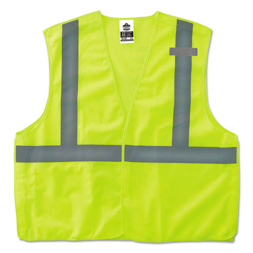 Image of GloWear 8215BA Type R Class 2 Econo Breakaway Mesh Safety Vest, Small to Medium, Lime, Ships in 1-3 Business Days