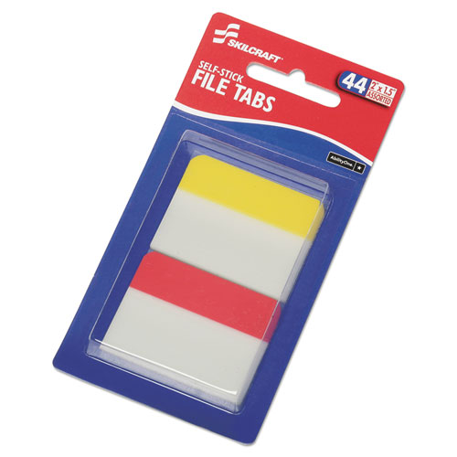 7510016614494 SKILCRAFT Self-Stick Tabs/Page Markers, 2", Bright, Asst, 44/Pack