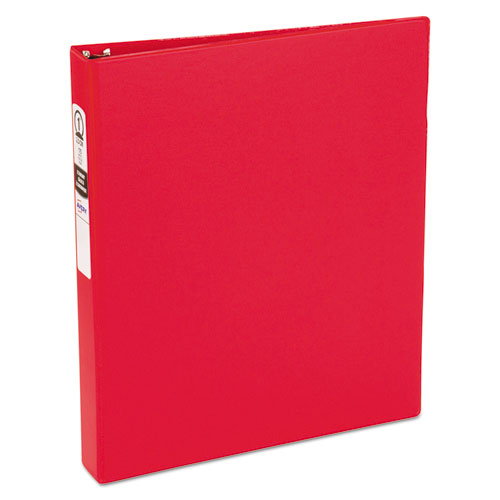 Avery® Economy Non-View Binder with Round Rings, 11 x 8 1/2, 1" Capacity, Red