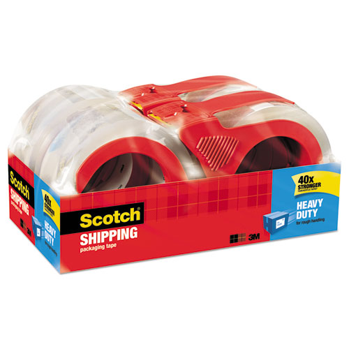 Scotch® 3850 Heavy-Duty Packaging Tape, 1.88" x 54.6yds, 3" Core, Clear, 4/Pack