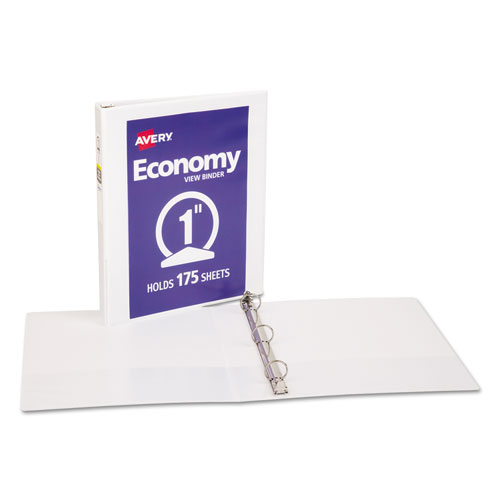Image of Avery® Economy View Binder With Round Rings , 3 Rings, 1" Capacity, 11 X 8.5, White, (5711)