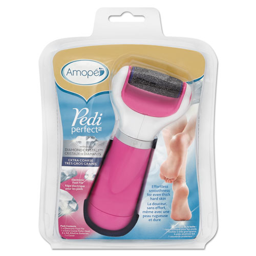 Pedi Perfect Extra Coarse Electronic Foot File, Pink/White