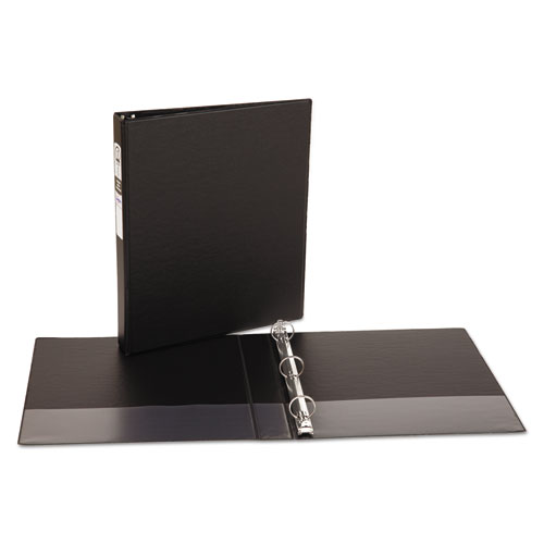 Image of Economy Non-View Binder with Round Rings, 3 Rings, 1" Capacity, 11 x 8.5, Black, (3301)