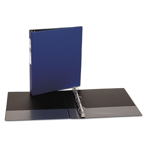 Economy Non-View Binder with Round Rings, 3 Rings, 1" Capacity, 11 x 8.5, Blue