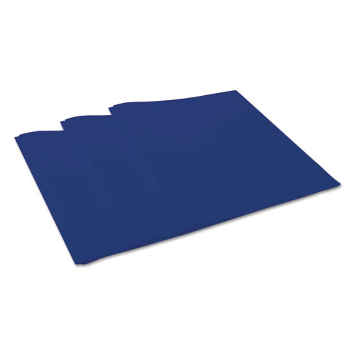 Image of Plastic Twin-Pocket Report Covers, Three-Prong Fastener, 11 x 8.5, Navy Blue/ Navy Blue, 10/Pack