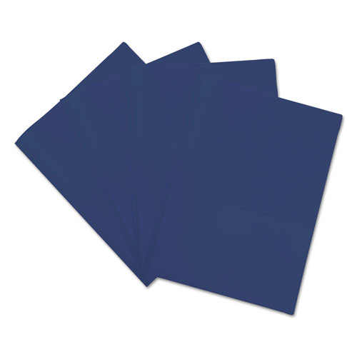 Image of Plastic Twin-Pocket Report Covers, Three-Prong Fastener, 11 x 8.5, Roya Blue/ Royal Blue, 10/Pack