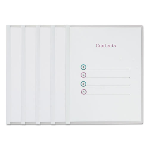 Image of Universal® Clear View Report Cover With Slide-On Binder Bar, Clear/Clear, 25/Pack