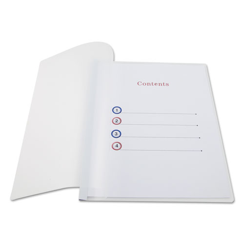 Image of Universal® Clear View Report Cover With Slide-On Binder Bar, Clear/Clear, 25/Pack