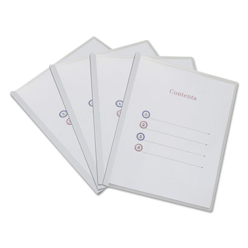 Clear View Report Cover With Slide On Binder Bar 20 Sheets White