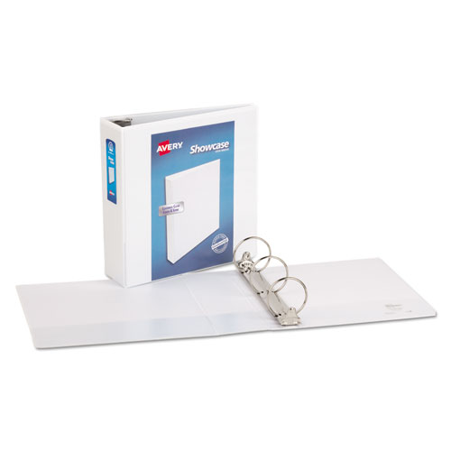 Image of Showcase Economy View Binder with Round Rings, 3 Rings, 3" Capacity, 11 x 8.5, White
