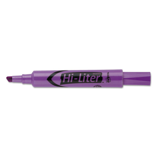 Avery® HI-LITER Desk-Style Highlighter, Chisel Tip, Fluorescent Purple Ink, Dozen